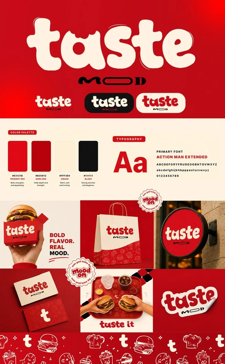 Taste Mood restaurant brand identity reference